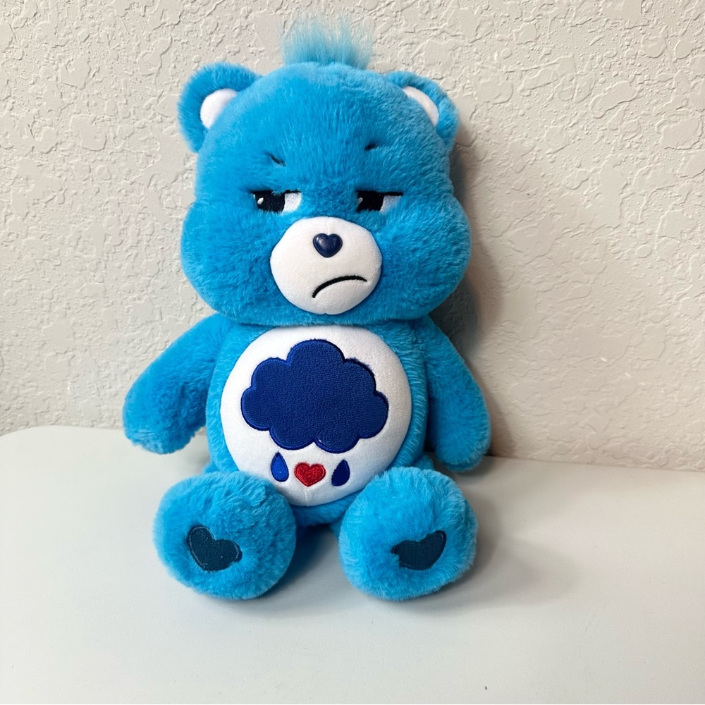 Care Bears Blue Grumpy Bear 14" Plushie Super Soft Sustainable Stuffed Animal